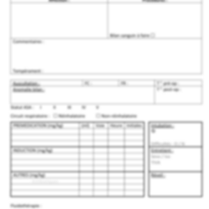 Fiche de surveillance anesthésique